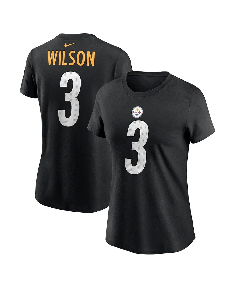 Nike Women's Russell Wilson Black Pittsburgh Steelers Name Number T-Shirt