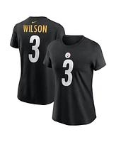 Nike Women's Russell Wilson Black Pittsburgh Steelers Name Number T-Shirt