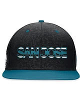 Fanatics Men's Black/Teal San Jose Sharks Alternate Logo Adjustable Snapback Hat