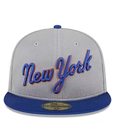 New Era Men's Gray New York Mets 2024 Batting Practice 59FIFTY Fitted Hat