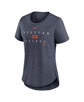 Nike Women's Heather Navy Houston Astros Knockout Team Stack Tri-Blend T-Shirt