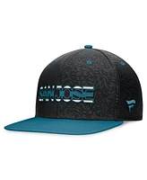 Fanatics Men's Black/Teal San Jose Sharks Alternate Logo Adjustable Snapback Hat