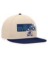 Fanatics Men's Cream/Navy Colorado Avalanche Goalaso Snapback Hat