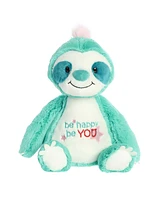 Aurora Medium Be You, Be Happy Sloth Just Sayin' Witty Plush Toy Blue 9.5"