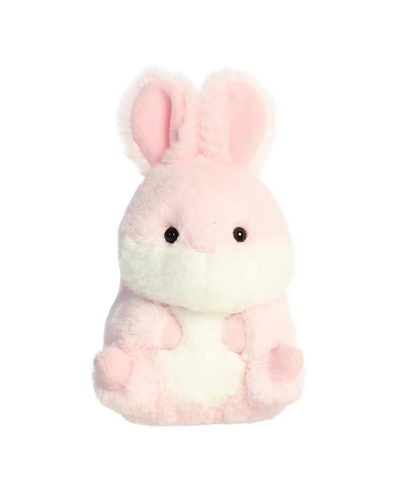 Aurora Mini Bunny Pink Rolly Pet Round Plush Toy 5"