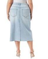 Jessica Simpson Trendy Plus Denim Front-Slit Midi Skirt