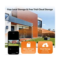 Z-edge 2 Packs 1080P Full Hd Wireless Smart Cameras with Solar Panels