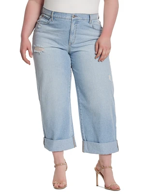 Jessica Simpson Trendy Plus Wide-Leg Boyfriend Jeans