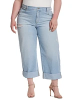 Jessica Simpson Trendy Plus Wide-Leg Boyfriend Jeans