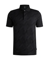 Boss by Hugo Men's Houndstooth Jacquard Slim-Fit Polo Shirt