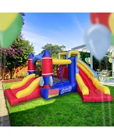 Cloud 9 Rocket Bounce House with Blower & Two Slides