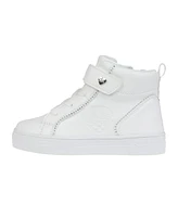 Vince Camuto Big Girl's Fashion Athletic with Rhinestone Binding and Vc Heart Rivet Polyurethane Sneakers