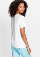 Olsen Women's 100% Organic Cotton Sequin Embellished Tee