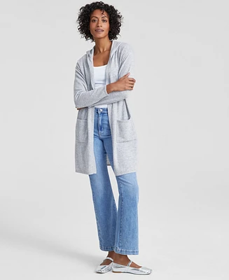 Charter Club Women's 100% Cashmere Open-Front Hoodie, Created for Macy's