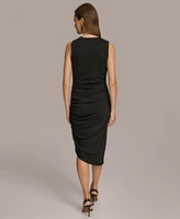 Donna Karan Women's Cowl-Neck Ruched Midi Dress