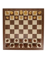 We Games Weighted English Staunton Chess Set, Walnut Sycamore Board 19.75 in., 3.5 in. King