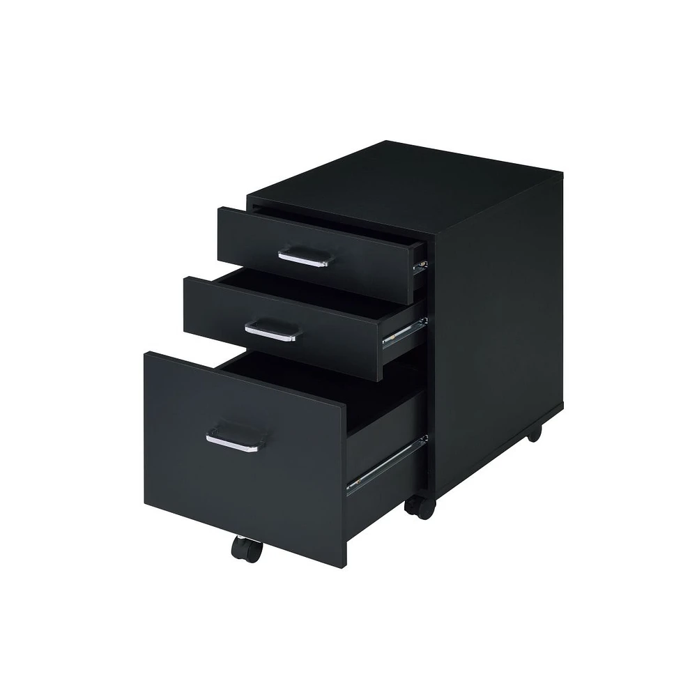 Simplie Fun Tennos Cabinet, Black & Chrome Finish