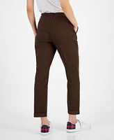 Tommy Hilfiger Women's Th Flex Hampton Cuffed Chino Straight-Leg Pants