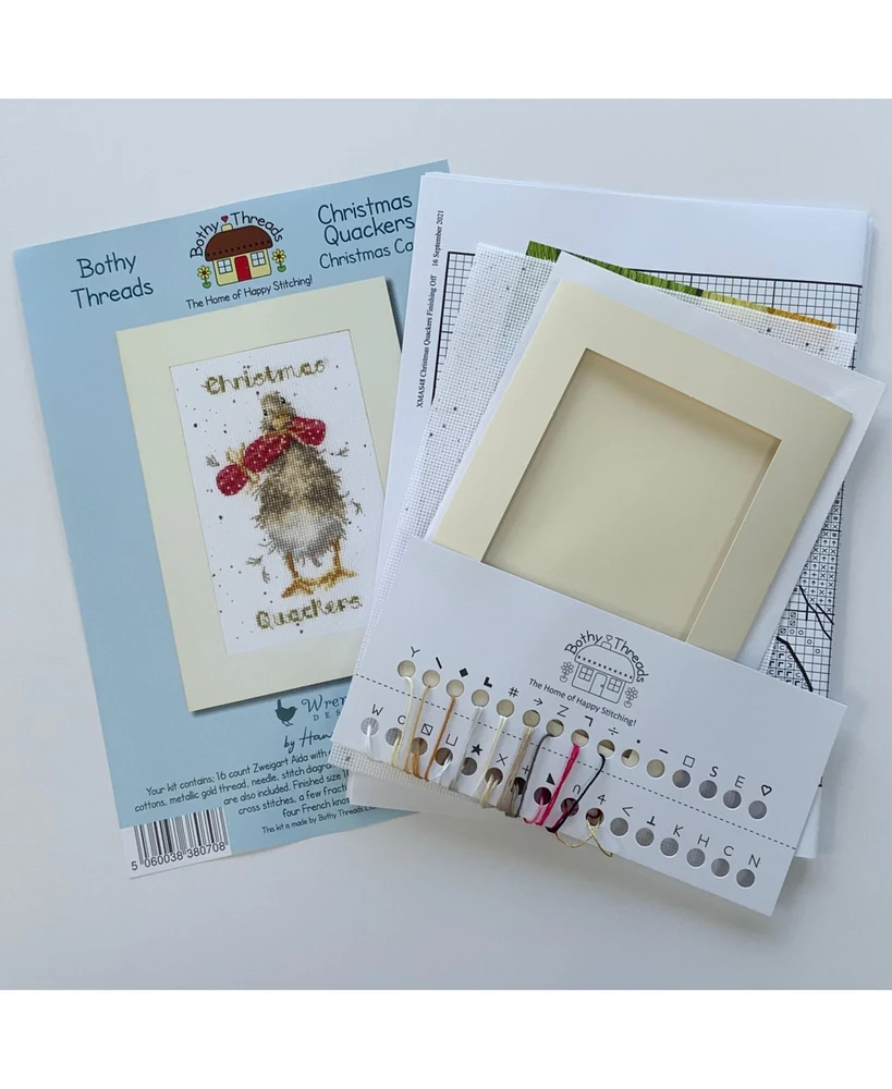 Bothy Threads Christmas Card - Christmas Quackers XMAS48 Counted Cross Stitch Kit - Assorted Pre