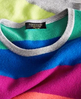 Charter Club Women's 100% Cashmere Striped Crewneck Sweater, Regular & Petites, Created for Macy's