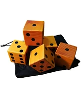 We Games Giant Roll 'em Dice - Set of 5 Wooden Lawn Dice