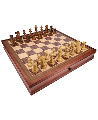 We Games Weighted English Chess Set, 19 in. Board with Storage, 3.5 in King