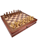 We Games Weighted English Chess Set, 19 in. Board with Storage, 3.5 in King