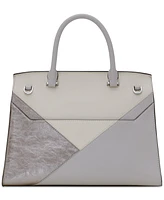 Calvin Klein Becky Metallic Colorblock Turnlock Convertible Satchel