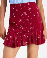 Tommy Jeans Women's Floral High Rise Flounce Mini Skirt