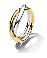 Pandora Two-tone Entwined Bands Ring Sterling Silver and 14k Gold-plated