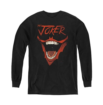 Batman Boys Youth Joker Bat Laugh Long Sleeve Sweatshirt