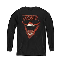 Batman Boys Youth Joker Bat Laugh Long Sleeve Sweatshirt