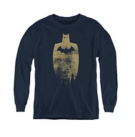 Batman Boys Youth Gold Silhouette Long Sleeve Sweatshirts