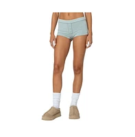 Edikted Women's Maelle Pointelle Micro Shorts