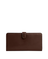 Coach Smooth Skinny Snap-Tab Closure Leather Wallet