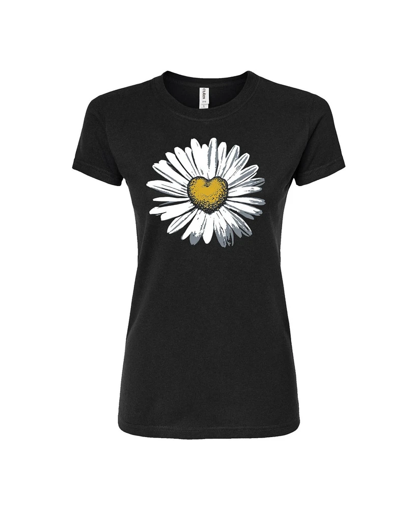Hybrid Apparel Trendy Juniors Daisy Heart Graphic Tee