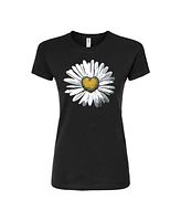 Hybrid Apparel Trendy Juniors Daisy Heart Graphic Tee