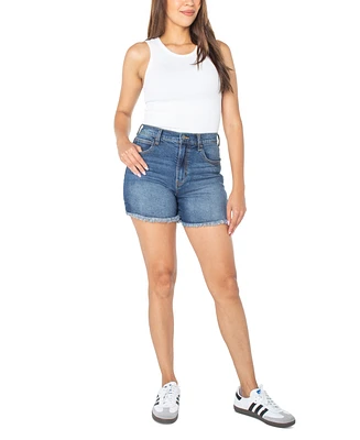 Celebrity Pink Juniors' Frayed High-Rise Denim Shorts