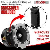 5 Core 3.5 Inch Super Tweeter Pair Set 60W Combined Rms 4 Ohm Super Tweeter for Car Audio Tw Blt 180 Ch Pair