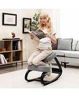 Costway Rocking Kneeling Chair Ergonomic Posture Correcting Back Pain Padded Cushion