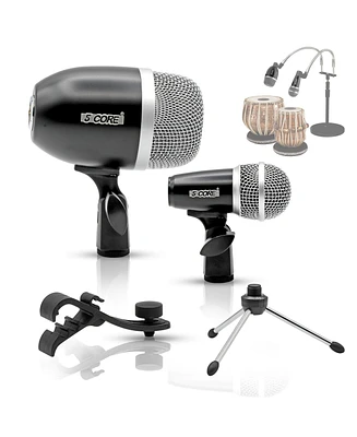 5 Core Tabla Microphone Set • Uni-Directional Bayan Dayan Instrument Mic w Balanced Xlr Connection Tabla Mic Blk