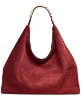 Donna Karan Bellmore Extra Large Suede Hobo With Bezel Strap