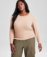 And Now This Trendy Plus Scoop-Neck Ribbed T-Shirt, Created for Macy's