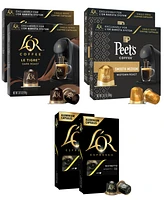 L'Or Coffee Espresso Dark Roast Favorites, Plus Peet's Coffee Medium Roast, 60 Capsule Count