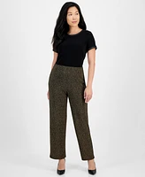 Ak Anne Klein Petite Pull-On Wide-Leg Knit Pants