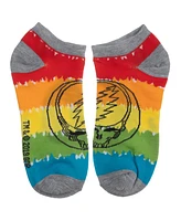 Grateful Dead Men's 5 Pack pair Tie Dye ankle Socks for men