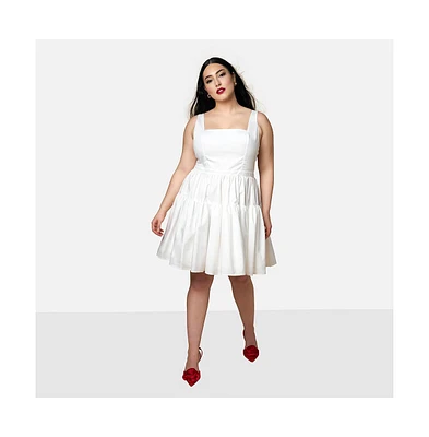 Rebdolls Plus Size Peony Corset Mini Skater Dress