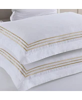 Egyptian Linens Adeline 100% Cotton Percale Embroidered Duvet Cover Set