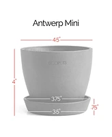 Ecopots Antwerp Indoor and Outdoor Planter with Saucer, 4.5in