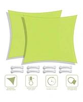 2 Pack 23x22 Ft 97% Uv Block Rectangle Sun Shade Sail Canopy Outdoor Backyard